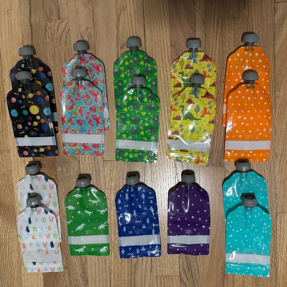 (17) Simple Modern Reusable Baby Food Pouches for Toddlers | BPA Free Plastic